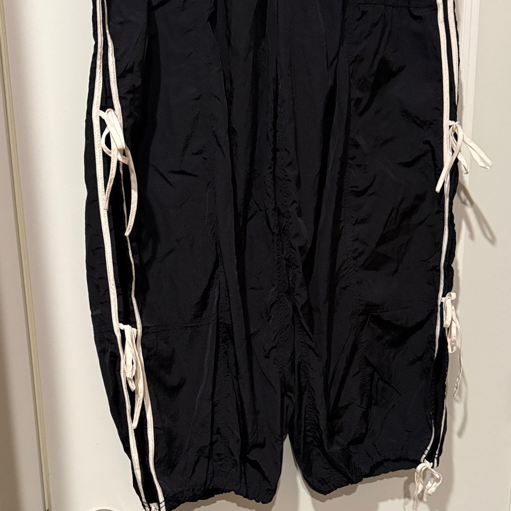 Anthropologie Black Pants with White Tie Details - Picture 2 of 6